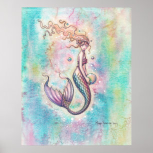 Rainbow Mermaid Fantasy Art Poster