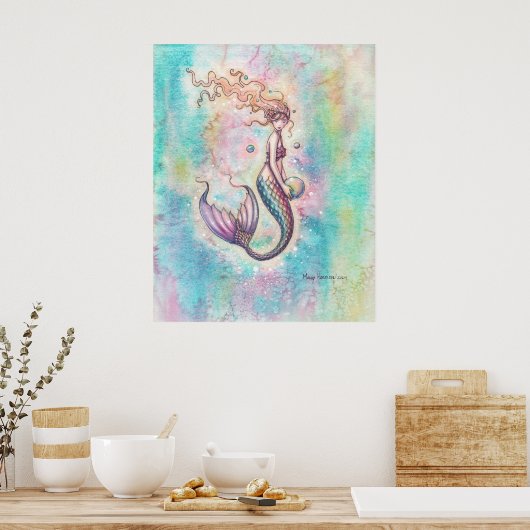 Rainbow Mermaid Fantasy Art Poster (Küche)