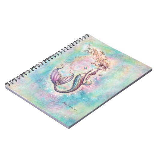 Rainbow Mermaid Fantasy Watercolor Art Notizblock (Linke Seite)