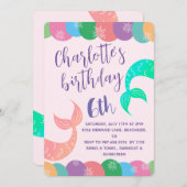 Rainbow Mermaid, feiert mit uns, unter dem Meer Einladung (Vorne/Hinten)