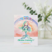 Rainbow Mermaid Flat Card (Stehend Vorderseite)