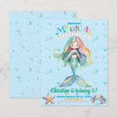 Rainbow Mermaid Flat Card (Vorne/Hinten)