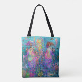 Rainbow Mermaid Jellyfish Prom Kleider Tote Tasche (Rückseite)