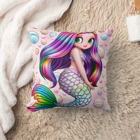 Rainbow Mermaid Kissen (Decke)