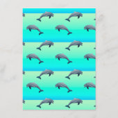 Rainbow Mermaid mit Dolphin Summer Birthday Begleitkarte (Rückseite)