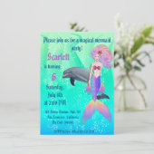 Rainbow Mermaid mit Dolphin Summer Birthday Begleitkarte (Stehend Vorderseite)