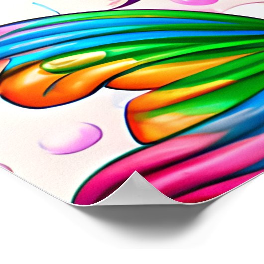 Rainbow Mermaid Poster (Ecke)