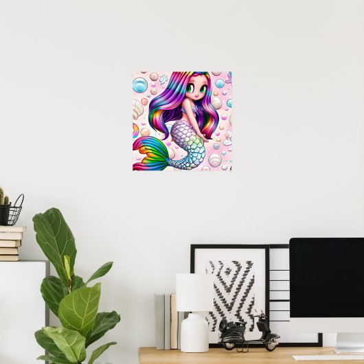 Rainbow Mermaid Poster (Heimbüro)