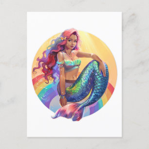 Rainbow Mermaid Postkarte