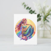 Rainbow Mermaid Postkarte (Stehend Vorderseite)