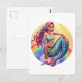 Rainbow Mermaid Postkarte (Vorne/Hinten)