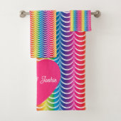 Rainbow Mermaid Pride Heart Badhandtuch Set (Insitu)