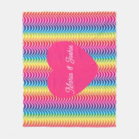 Rainbow Mermaid Pride Heart Fleecedecke (Vorderseite)