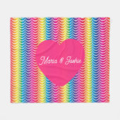 Rainbow Mermaid Pride Heart Fleecedecke (Vorderseite (Horizontal))