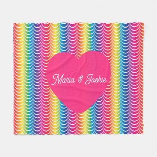 Rainbow Mermaid Pride Heart Fleecedecke