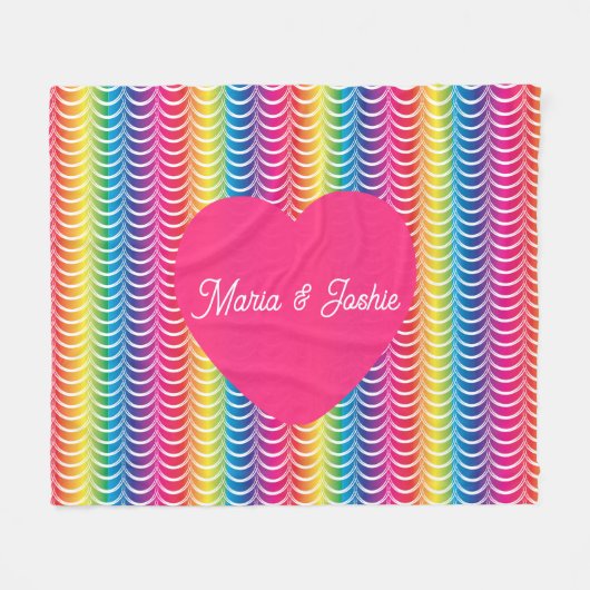 Rainbow Mermaid Pride Heart Fleecedecke (Vorderseite (Horizontal))