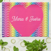 Rainbow Mermaid Pride Heart Geschirrtuch (Gefaltet)