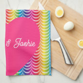 Rainbow Mermaid Pride Heart Geschirrtuch (Viertel Falte)