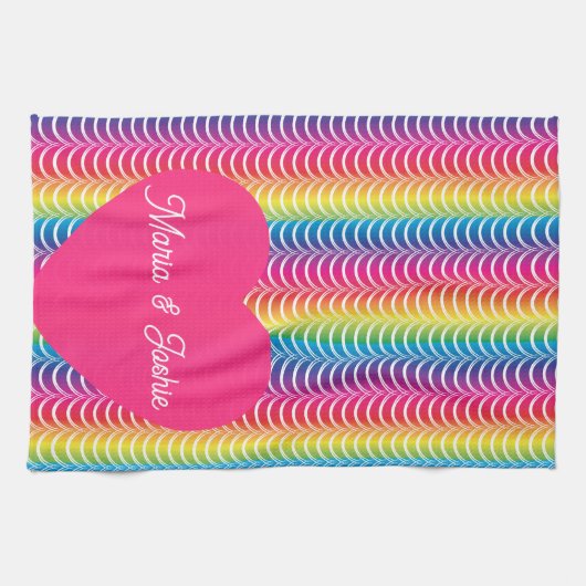 Rainbow Mermaid Pride Heart Geschirrtuch (Horizontal)