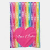 Rainbow Mermaid Pride Heart Geschirrtuch (Vertikal)