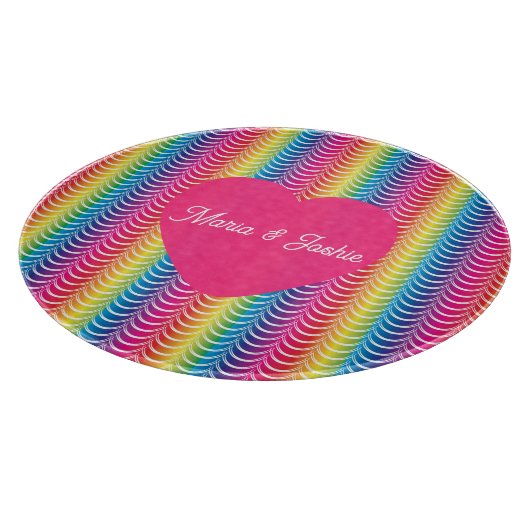 Rainbow Mermaid Pride Heart Schneidebrett (Ecke)