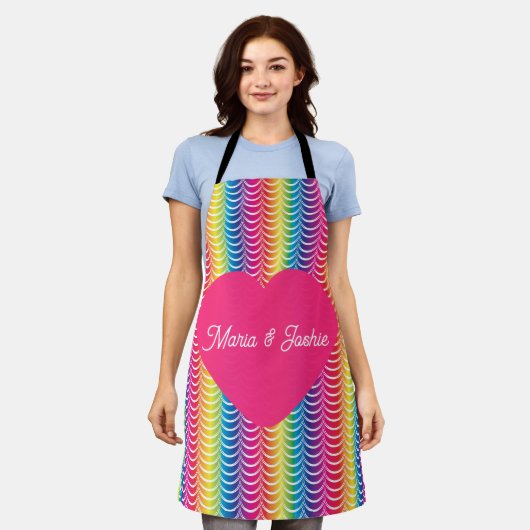 Rainbow Mermaid Pride Heart Schürze (Getragen)