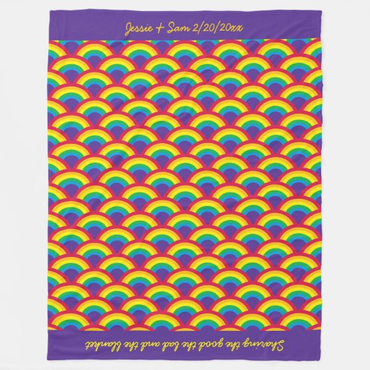 Rainbow Mermaid Scale Fleecedecke (Vorderseite)
