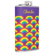 Rainbow Mermaid Scale Grosser Individuelle Name Flachmann (Rechts)