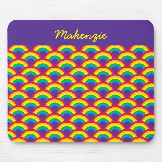 Rainbow Mermaid Scale Individuelle Name Mousepad (Vorne)