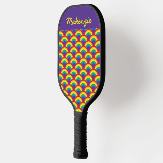 Rainbow Mermaid Scale Individuelle Name Pickleball Schläger (Links)