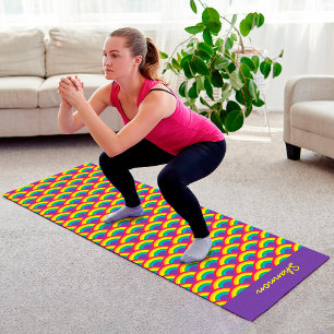 Rainbow Mermaid Scale Individuelle Name Yogamatte
