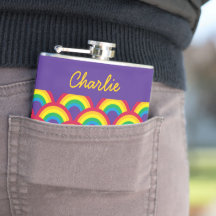 Rainbow Mermaid Scale Small Individuelle Name Flas