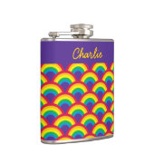 Rainbow Mermaid Scale Small Individuelle Name Flas Flachmann (Rechts)