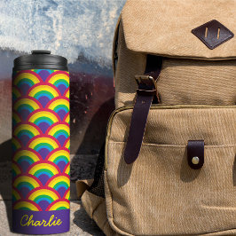 Rainbow Mermaid Scale Thermosbecher