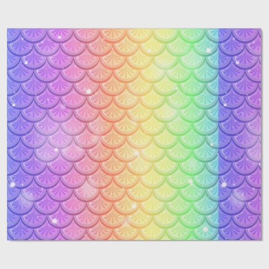 Rainbow Mermaid Scales Geschenkpapier (Flach)