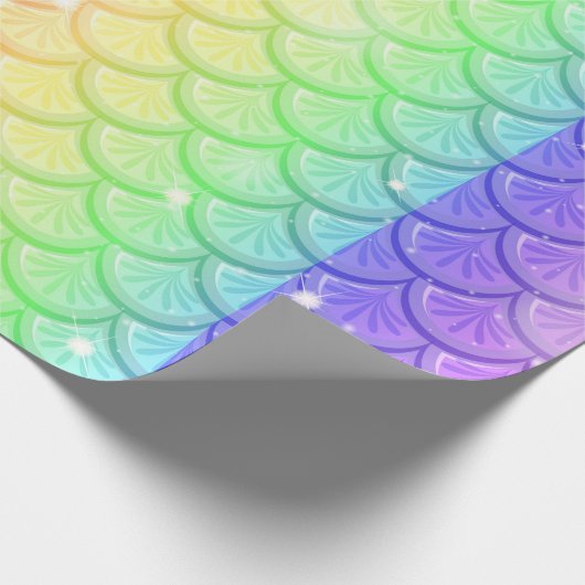 Rainbow Mermaid Scales Geschenkpapier (Ecke)