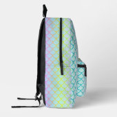 Rainbow Mermaid Scales Neon Holographic Cool Teens Bedruckter Rucksack (Links)