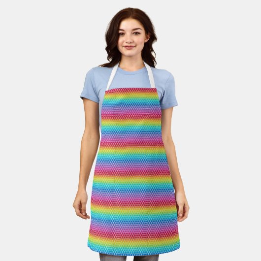 Rainbow Mermaid Skala Schürze (Getragen)