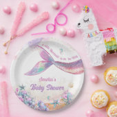 Rainbow Mermaid Tail Undersea Girl Party Pappteller (Party)