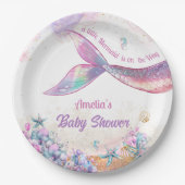 Rainbow Mermaid Tail Undersea Girl Party Pappteller (Vorderseite)