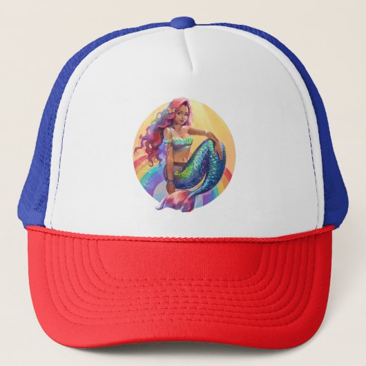 Rainbow Mermaid Truckerkappe (Vorderseite)