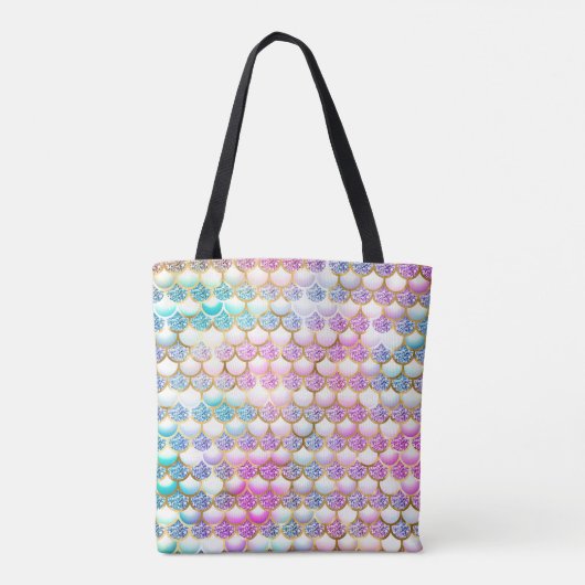 Rainbow Mermaid Waage Glitzer Tasche (Rückseite)