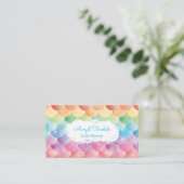 Rainbow Mermaid Watercolor Business Card Visitenkarte (Stehend Vorderseite)