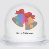 Rainbow Merry Christmas Bells Schneekugeln (Vorderseite)