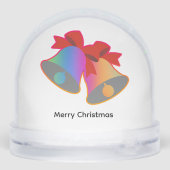 Rainbow Merry Christmas Bells Schneekugeln (Rückseite)