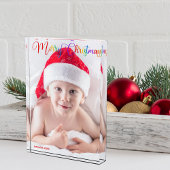 Rainbow Merry Christmas Script Overlay Baby Fotoblock