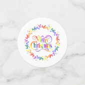 Rainbow Merry Christmas Wreath Confetti Konfetti (Klein Vorderseite)