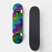 Rainbow Meshed Schachbrett von Kenneth Yoncich Skateboard (Vorderseite)