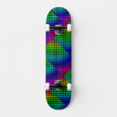 Rainbow Meshed Schachbrett von Kenneth Yoncich Skateboard (Vorderseite)