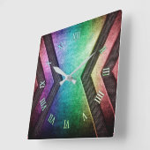 Rainbow Metal Design Wanduhr (Winkel)